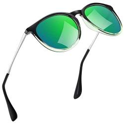 kunchu Sonnenbrille-Damen-Polarisierte-Sonnenbrille-Rund-UV400-im-Retro-Sonnenbrille-für-Damen & Herren Schutz Vintage von kunchu