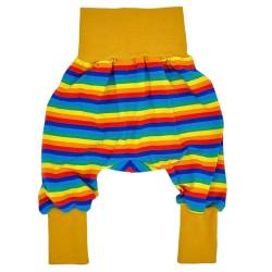 la.nunu Hose für Kinder - Bunter Regenbogen 62-68 - Kinderhose aus Baumwolle - Handarbeit - Baby Jungen Mädchen Pumphose Jogginghose Haremshose Mitwachshose von la.nunu