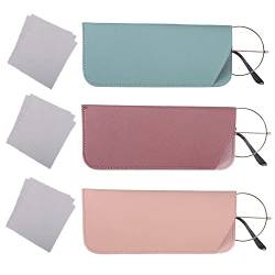 3 Stück Brillenetui Weich, Cortex Brillenetui, Soft Slip in Pouch Holder Case Bag, Sonnenbrillen Etui Brillentasche Tragbar Sonnenbrillen Beutel Lesebrillenetui für Damen Herren (Gemischte Farbe) von laeeyin