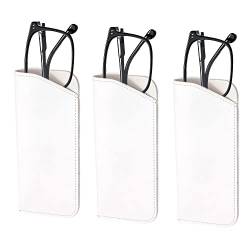 3 Stück Brillenetui Weich, Cortex Brillenetui, Soft Slip in Pouch Holder Case Bag, Sonnenbrillen Etui Brillentasche Tragbar Sonnenbrillen Beutel Lesebrillenetui für Damen Herren (Weiß) von laeeyin