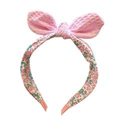 Damen-Stirnband, elastisch, mit Blumenmuster, farblich passendes Damen-Stirnband, Haar-Accessoire, Rosa von lamphle