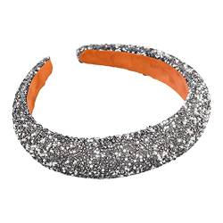 Haarspange Vintage Vielseitig Kopfschmuck Damen High Top Strass Stirnband Haarschmuck Dunkelgrau von lamphle