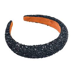 Haarspange Vintage Vielseitig Kopfschmuck Damen High Top Strass Stirnband Haarschmuck Schwarz von lamphle