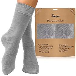 lampox Bambussocken (6 Paar) Atmungsaktiv Socken Business (47-50, Grau) von lampox