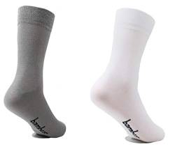 lampox Bambussocken (6x Paar) Atmungsaktiv Socken Business Sport Laufen Reduziert Schweiß (39-42, 3x Grau / 3x Weiß)… von lampox