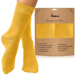 lampox Bambussocken Socken für Damen und Herren (6er Set) - superweich und atmungsaktiv, gegen Schwitzen… (Gelb, 35-38) von lampox