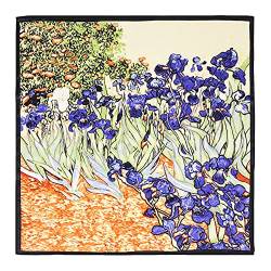 laprée - Damen-Halstuch, quadratisch, aus Seide, hochwertig, Reproduktion, Bild 90 x 90 cm – verschiedene Motive erhältlich, Iris de Vincent Van Gogh, One size von laprée
