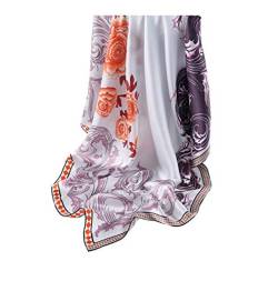 laprée - Schal Seidenschal Damen Bandana Seidentuch hochwertigerHalstuch Kopftuch Vierecktuch 90 * 90cm Blumenmuster von laprée