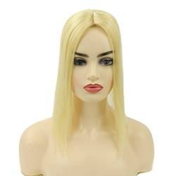 Larafona Menschliche Haar Toppers für Haarausfall 8x12cm Haarschmuck mit Clip Haarverlängerungen Hellicthtblond 613# 16"/40cm Hair von larafona