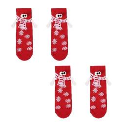 2 Paar Weihnachtssocken, magnetische Haltesocken, niedlich und lustig, Paar-Socken, Händehalten, für Paare, Frauen und Männer (große Augen), rot, 10-15 von lasuroa