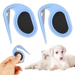 2 Stück Knotenkamm für Katzen, Hundehaarbürste Entfilzungskamm Haarentfernungswerkzeug für Verknotete und Lose Haare Pflegezubehör für Haustiere Kätzchen Welpen (Blau) von lasuroa