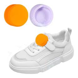 lasuroa 2stk für Airtag-Halter für Kinder-Schnürsenkel, Wasserdichte Schutzhülle für Airtag Versteckte Silikonhülle GPS-Tracker-Zubehör für Kinder-und Kinderschuhe Schnürsenkel(Lila, Orange) von lasuroa
