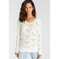 Laura Scott V-Ausschnitt-Pullover mit modischem Strickmuster von laura scott