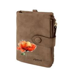 laveecat Personalisierte Geburt Blume Brieftasche benutzerdefinierte Name Leder Brieftasche Karteninhaber Geldbörse benutzerdefinierte Mütter Tag Weihnachten Geburtstag Geschenk für Frauen von laveecat