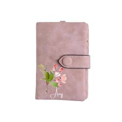 laveecat Personalisierte Geburt Blume Brieftasche benutzerdefinierte Name Leder Brieftasche Karteninhaber Geldbörse benutzerdefinierte Mütter Tag Weihnachten Geburtstag Geschenk für Frauen von laveecat