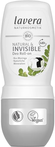 Lavera Deo Roll-on NATURAL & INVISIBLE 48 h - vegan - Naturkosmetik - Bio-Moringa & Natürliche Mineralien - ohne Aluminium - Zuverlässiger Schutz ohne Deo-Flecken - 48 Stunden Deo Schutz - 50 ml von lavera