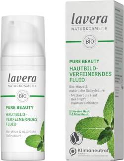 lavera, PURE BEAUTY Hautbildverfeinerndes Fluid reduziert Glanzbildung bekämpft Hautunreinheiten Naturkosmetik vegan 50ml, weiß von lavera