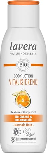 lavera Body Lotion Vitalisierend – Body Milk mit Bio-Orange & Bio-Mandelöl -vegan – Körpermilch für normale Haut – PETA zertifiziert – Biologisch abbaubar – Naturkosmetik (1 x 200 ml) von lavera