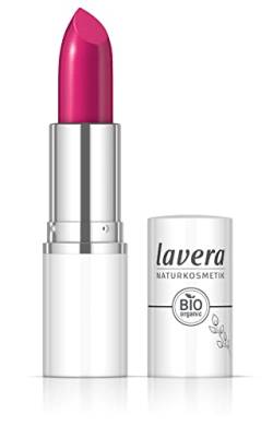 lavera Cream Glow Lipstick -Pink Universe 08 - Intensive Farbe - Glänzendes Finish - Hoher Tragekomfort - Bis zu 6 Stunden Halt - vegan - Naturkosmetik (1x 18 g) von lavera