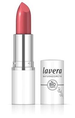 lavera Cream Glow Lipstick -Watermelon 07 - Intensive Farbe - Glänzendes Finish - Bis zu 6 Stunden Halt - vegan - Naturkosmetik (1x 18 g) von lavera