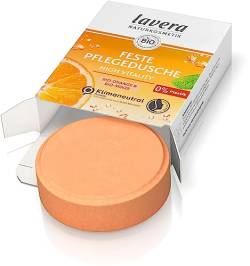 lavera Feste Pflegedusche High Vitality - mit Bio-Orange und Bio-Minze - reinigt die Haut sanft ohne sie auszutrocknen - 3x ergiebiger als flüssiges Duschgel -- Naturkosmetik - vegan - Bio (1 x 50 g) von lavera