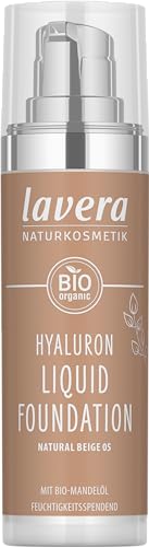 lavera Hyaluron Liquid Foundation - Natural Beige 05 - Naturkosmetik - Vegan - Seidige, leichte Textur - Frei von Mineralöl - Natürliche Hyaluronsäure & Bio-Mandelöl - 30ml von lavera