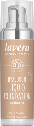 lavera Hyaluron Liquid Foundation - Warm Nude 03 - Naturkosmetik - Vegan - Seidige, leichte Textur - Frei von Mineralöl - Natürliche Hyaluronsäure & Bio-Mandelöl - 30ml von lavera