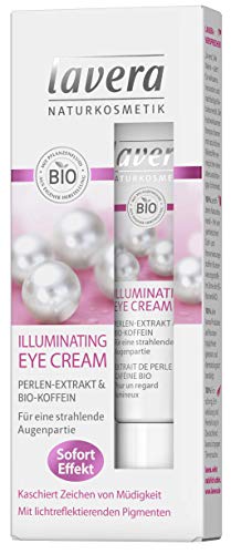 lavera Illuminating Eye Cream Perle - Bio Pflanzenwirkstoffe - Perlen-Extrakt & lichtreflektierenden - Augen natürlich strahlend - Natural & innovative – Naturkosmetik – vegan - Gesichtspflege (15 ml) von lavera