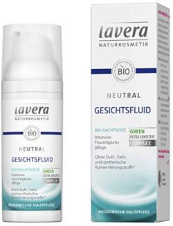 lavera Neutral Gesichtsfluid – vegane Gesichtspflege – Bio Nachtkerze – intensive Feuchtigkeitspflege - medizinische Hautpflege - für empfindliche Haut - ohne Konservierungsstoffe (1 x 50 ml) von lavera