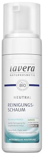 lavera Neutral Reinigungsschaum - Bio Nachtkerze - Sanfte Gesichtsreinigung - empfindliche Haut - Neurodermitis - Medizinische Hautpflege - vegan - Bio Pflanzenwirkstoffe - Naturkosmetik - 150 ml von lavera
