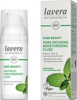 lavera Pure Beauty Pore Refining Feuchtigkeitsfluid – Mattiert Ihre Haut und bekämpft Unreinheiten – Naturkosmetik – Vegan – 50 ml von lavera