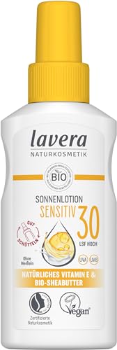 lavera Sonnenlotion Sensitiv LSF 30 - mineralischer Sofortschutz - OHNE weißeln - wasserfest - vegan - Naturkosmetik - 100 ml von lavera