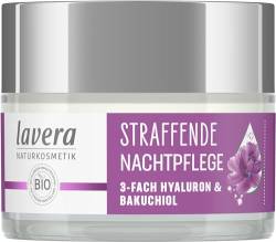 lavera Straffende Nachtpflege - mit 3-fach-Hyaluron & Bakuchiol - straffend & regenerierend - ohne Parabene - Feuchtigkeit und Pflege - bio - vegan (1 x 50 ml) von lavera