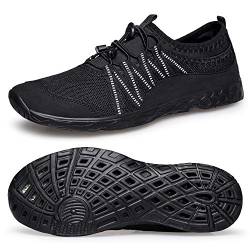 lavibelle Unisex Aquaschuhe Wasserschuhe Badeschuhe Damen Schwimmschuhe Aquaschuhe Herren Strandschuhe Surfschuhe mit rutschfest Sohle für Yoga Strand Schwarz 40 von lavibelle