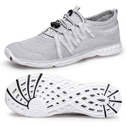 lavibelle Unisex Aquaschuhe Water Shoes Schwimmschuhe Badeschuhe Wasserschuhe Damen Herren Strandschuhe mit rutschfest Sohle für Yoga Laufen Fahren Sport Grau 36 von lavibelle