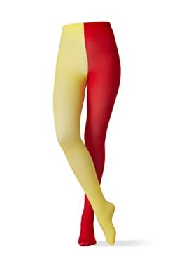 le CABARET LINGERIE Damen Strumpfhose zweifarbig Kontrastiert 60 Deniers opake Strumpfhosen, Rot; Schwarz (Rot-Gelb) von le CABARET LINGERIE
