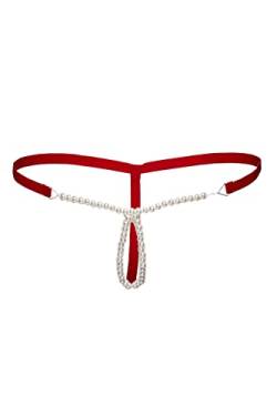 le CABARET LINGERIE Sexy String Erotik Unterwäsche Unterhose mit Perlen (Rot) von le CABARET LINGERIE