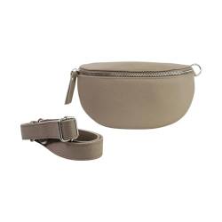 lePelou Leder Bauchtasche für Damen mit Wechselgurt, Festival Tasche, Frauen Bauchtasche mit breitem Schultergurt, Kleine Umhängetasche, Crossbody Tasche, Geschenk für Damen (Beige, S) von lePelou