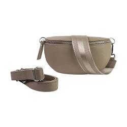 lePelou Leder Bauchtasche für Damen mit Wechselgurt, Festival Tasche, Frauen Bauchtasche mit breitem Schultergurt, Kleine Umhängetasche, Crossbody Tasche, Geschenk für Damen (Beige 5, L) von lePelou