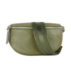 lePelou Leder Bauchtasche für Damen mit Wechselgurt, Festival Tasche, Frauen Bauchtasche mit breitem Schultergurt, Kleine Umhängetasche, Crossbody Tasche, Geschenk für Damen (Khaki 5, M) von lePelou