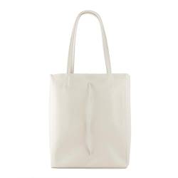 lePelou Leder Shopper, große Handtasche, Leder Umhängetasche, große Beuteltasche aus Leder, Einkaufstasche, Leder Schultertasche (Creme) von lePelou