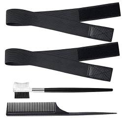 Kantenbänder für Perücken – weiche elastische Kantenlegebänder | 2 Stück Edge Slayer Haarband Haarstyling-Zubehör mit Kantenbürste und Kamm Lear-au von lear-au