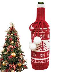 Weinflaschentasche für Weihnachten, niedlicher Strickpullover für Weinflaschen, niedlicher Weihnachtsmann, Schneemann, Weinflaschenabdeckung für Weihnachtsfeierdekorationen Lear-au von lear-au