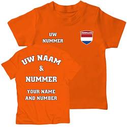 Niederlande Fußball Trikot Ihr Name und Nummer - Holland Flagge Abzeichen Personalisiertes Benutzerdefinierte Weltmeisterschaft 2022 (14-15 Jahre Orange Mehrfarben) von lepni.me