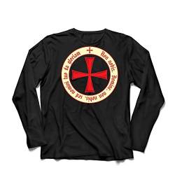 lepni.me Herren T Shirts Der christliche Ritterorden der Tempelritter, Kreuzritter Kreuz (XL Schwarz Mehrfarben) von lepni.me