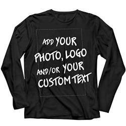lepni.me Herren T Shirts Machen Sie Ihren eigenen personalisierten Bedrucken Lassen Druck mit Lieblingsfoto oder Wunschtex (XXL Schwarz Mehrfarben) von lepni.me