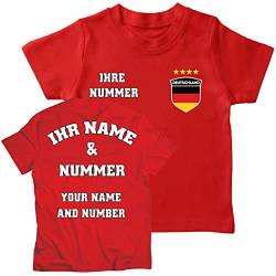 lepni.me Kinder Deutschland Fußball Trikot Dein Name und Deine Nummer T-Shirts Fußball Europameisterschaft oder WM 2022 Geschenke (12-13 Jahre Rot Mehrfarben) von lepni.me