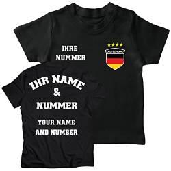 lepni.me Kinder Deutschland Fußball Trikot Dein Name und Deine Nummer T-Shirts Fußball Europameisterschaft oder WM 2022 Geschenke (12-13 Jahre Schwarz Mehrfarben) von lepni.me