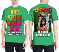 lepni.me Männer T-Shirt Benutzerdefinierter 2-seitiger Vorder- und Rückseitendruck Personalisierter Text oder Entwerfen Sie Ihr Eigenes Bild (S Heidekrautgrün Mehrfarben) von lepni.me