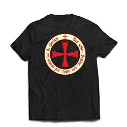 lepni.me Männer T-Shirt Der christliche Ritterorden der Tempelritter, Kreuzritter Kreuz (M Schwarz Mehrfarben) von lepni.me